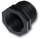 3/4" BSPM to 1/2" BSPF reducing bush, black hex threaded fitting
