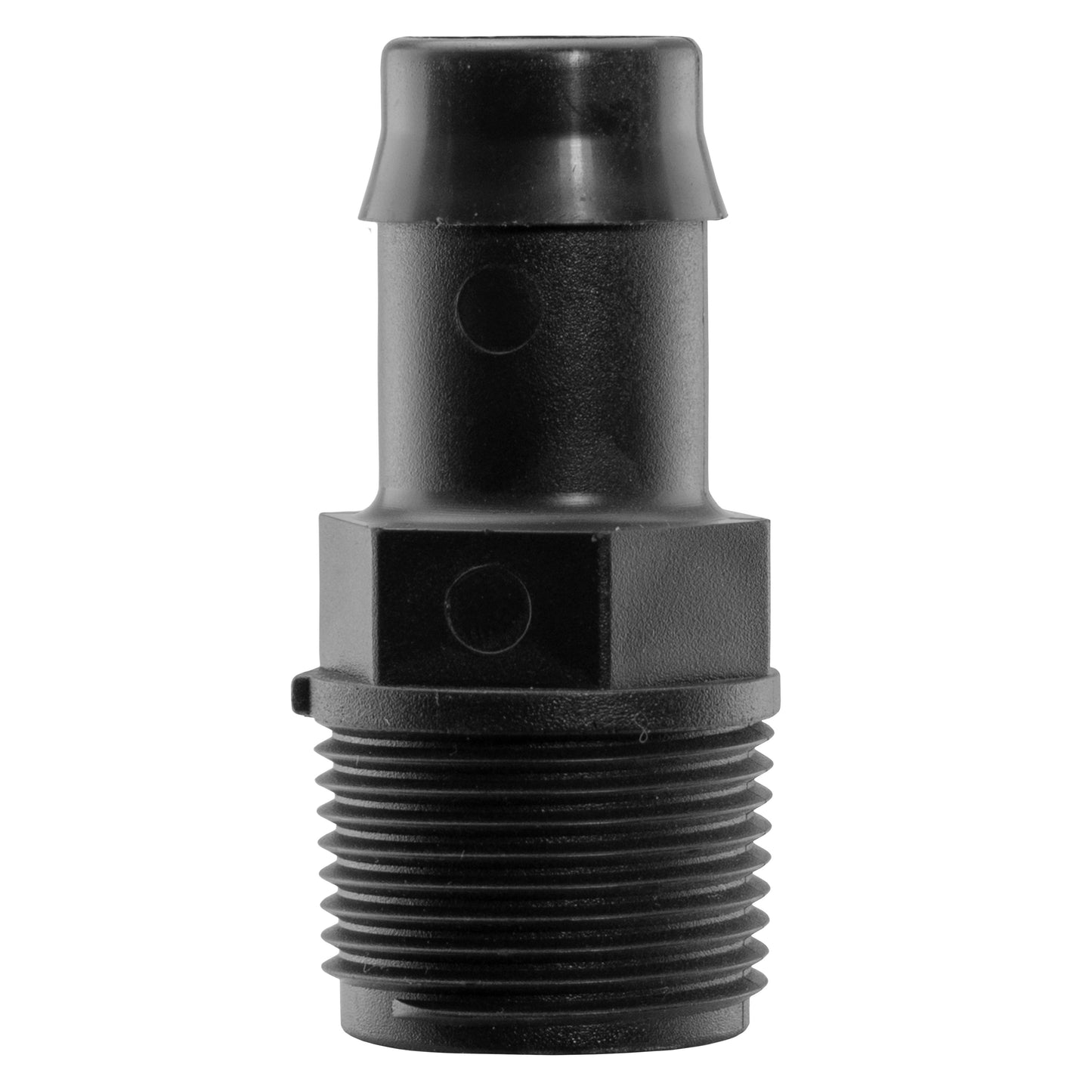 IBC 2" cap, black plastic body with external screw thread bottom