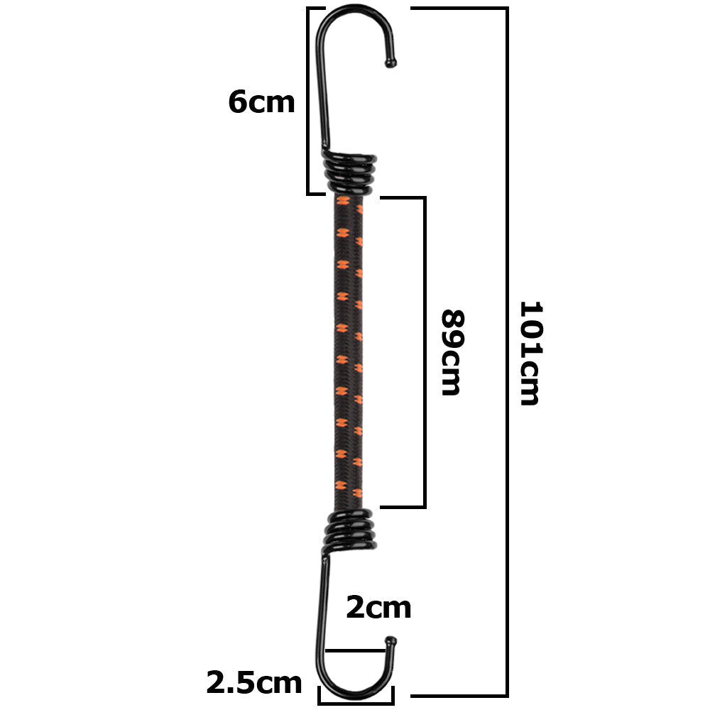 Hook size sketch: 100cm bungee cord, 68cm length, 10cm width, 6cm/2cm/2.5cm