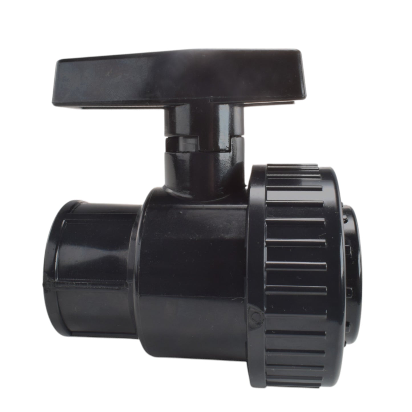 PP ball valve with lever handle and ribbed union nut
