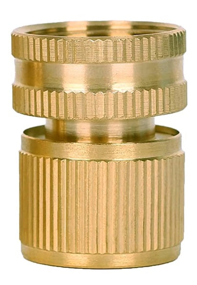 Brass snap-on hose connector with female threads for 3/4" BSP coupling