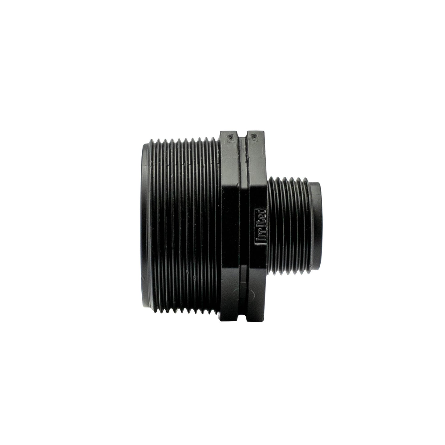 BSP male reducing nipple, black coupling with external threads and hex section