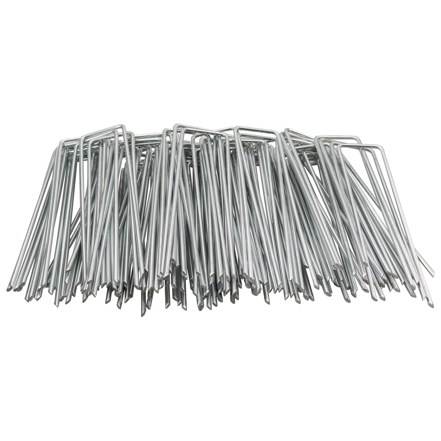 Weed membrane pegs in bulk, galvanized U-stakes with washer heads for fixing