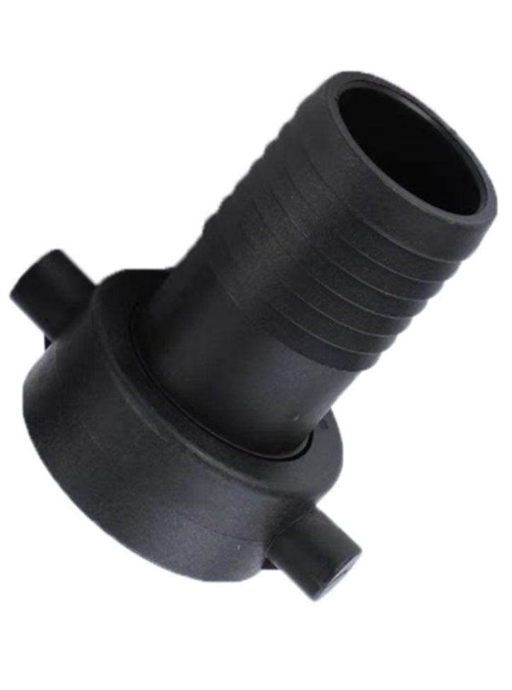 Straight hose connector 1.25" BSPF, 32mm, black rubber/plastic fitting