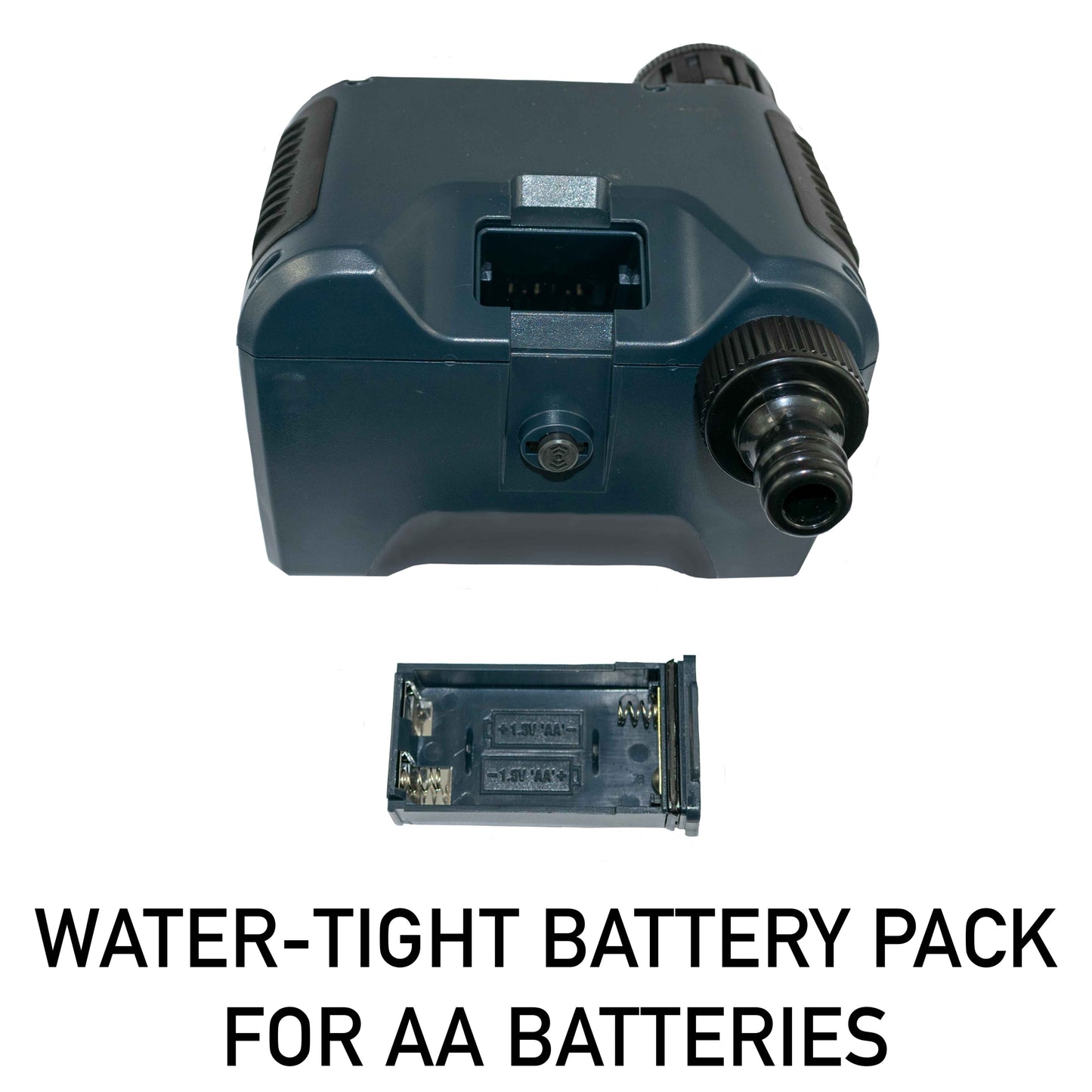 Water-tight AA battery pack module with wiring terminals and connector plug