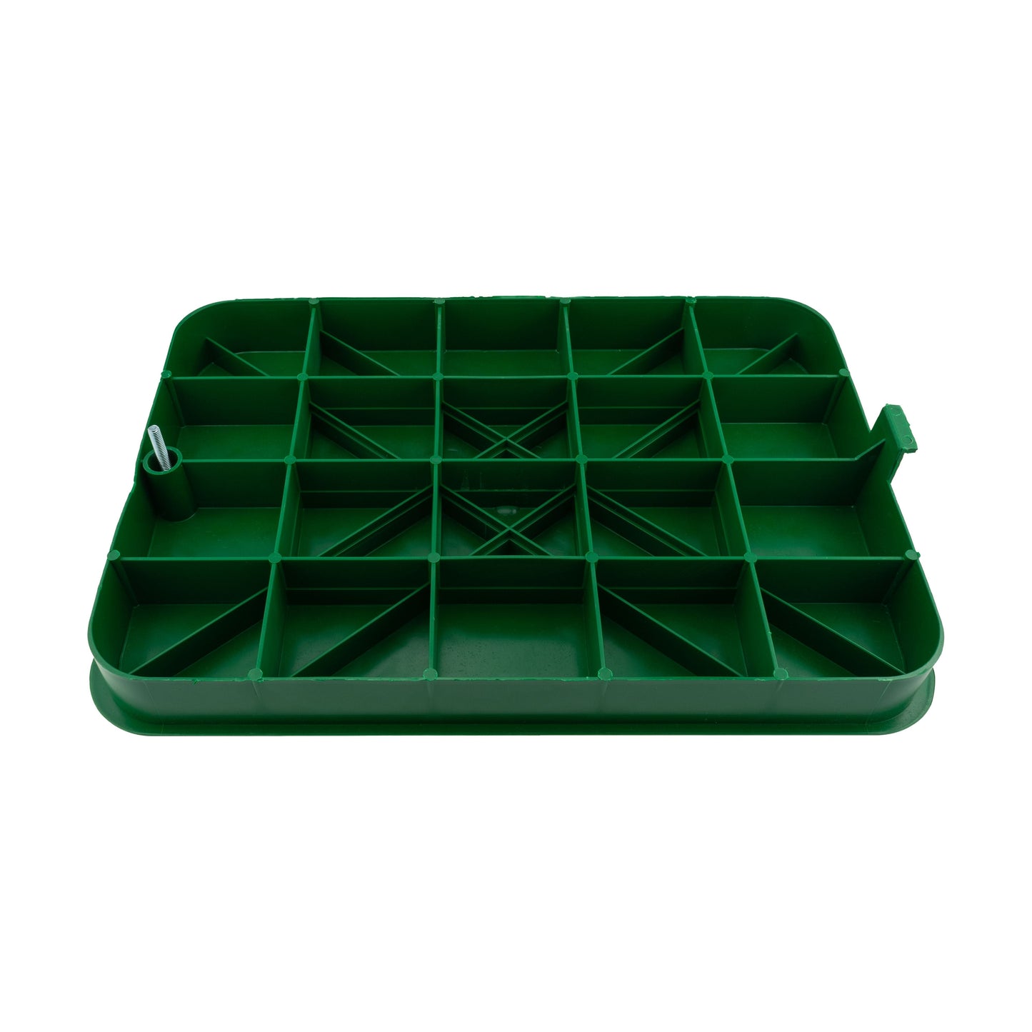 Green valve box lid only underside compartment grid with snap tab on rim