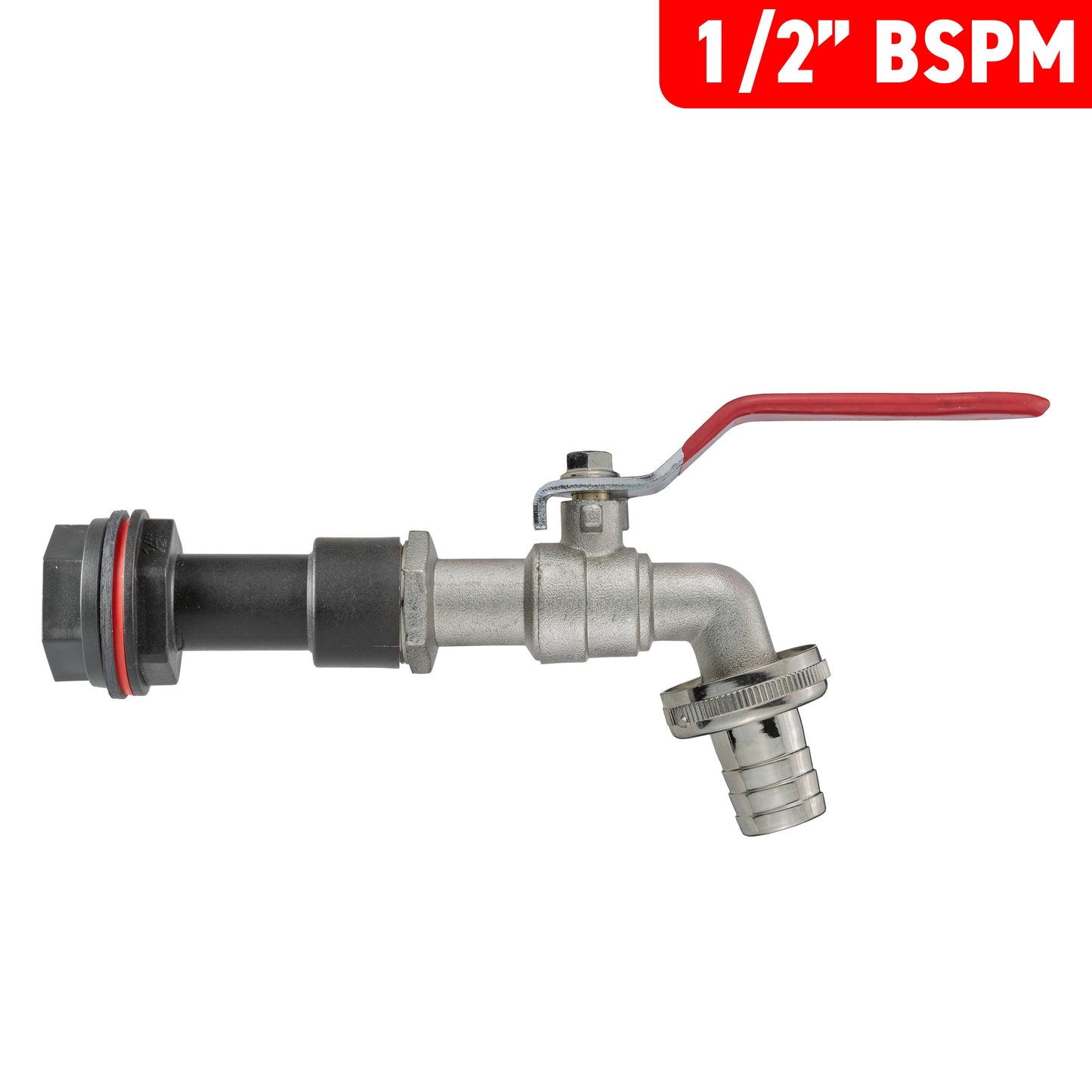 1/2" BSPM water butt extension kit with barbed lever tap outlet