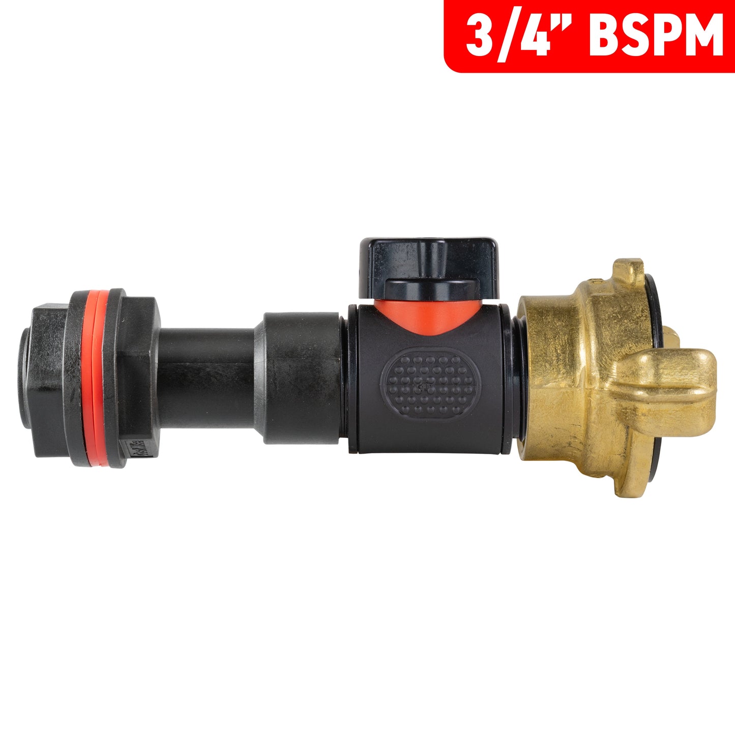 3/4" BSPM water butt extension kit with inline valve and brass Geka connector