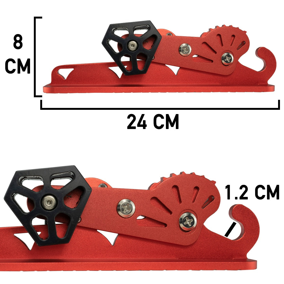 Orange car door step type E, size marked 24 cm length and 8 cm height on image