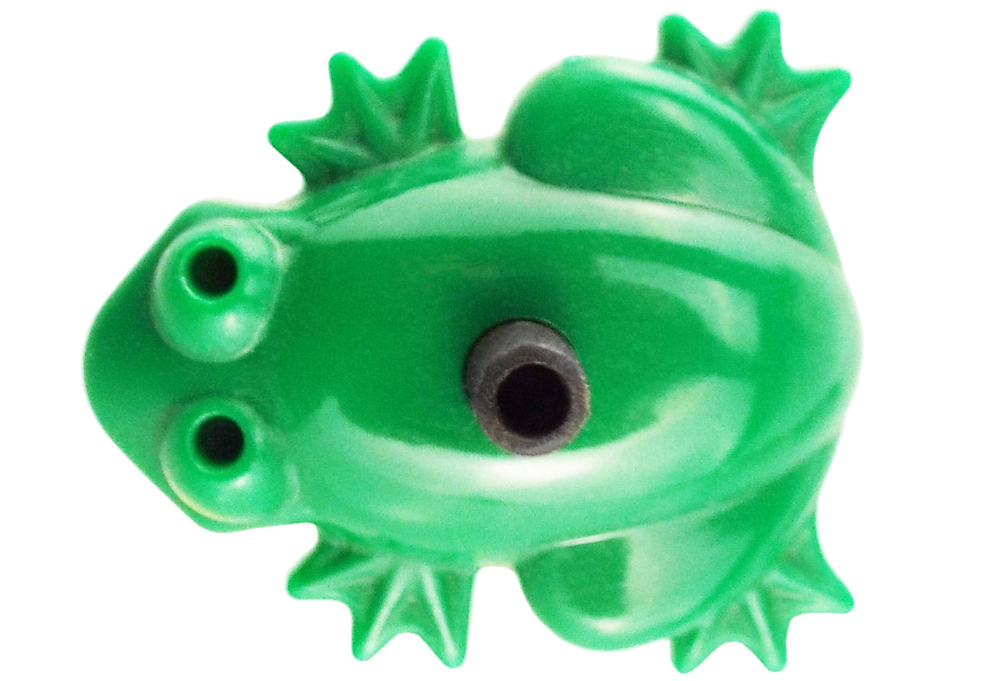 Green frog drip dripper with two face holes and black outlet port