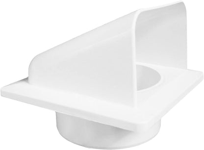 White louvre vent outlet cap with side opening, 100mm duct