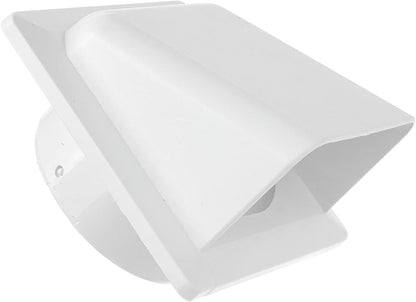 White external louvre vent, side view with louver opening for 100mm