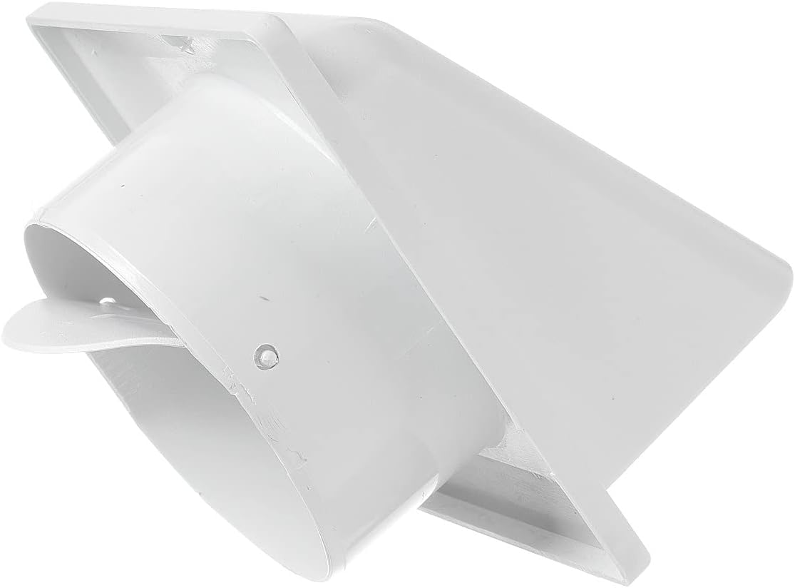 White external louvre vent housing, angled front with circular fixing hole