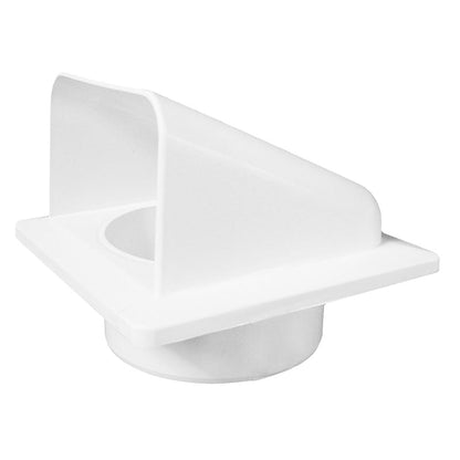 White external louvre vent with circular inlet and front grille opening