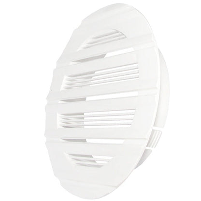 White Bella 150mm round louvre vent, close-up of horizontal slats