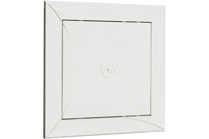White access panel door with recessed square frame and small centre icon, 150 x 300mm