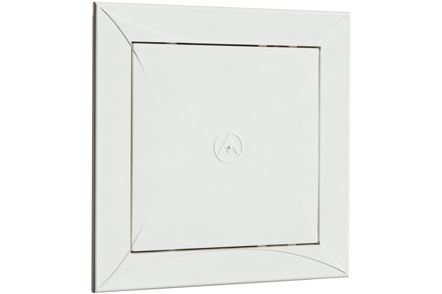 White access panel door with raised outer frame and central control icon