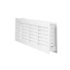 White vent louvre grille frame, side view with shallow depth