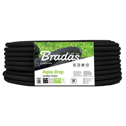 Aqua-Drop porous soaker hose, 100 m roll, black hose in retail packaging