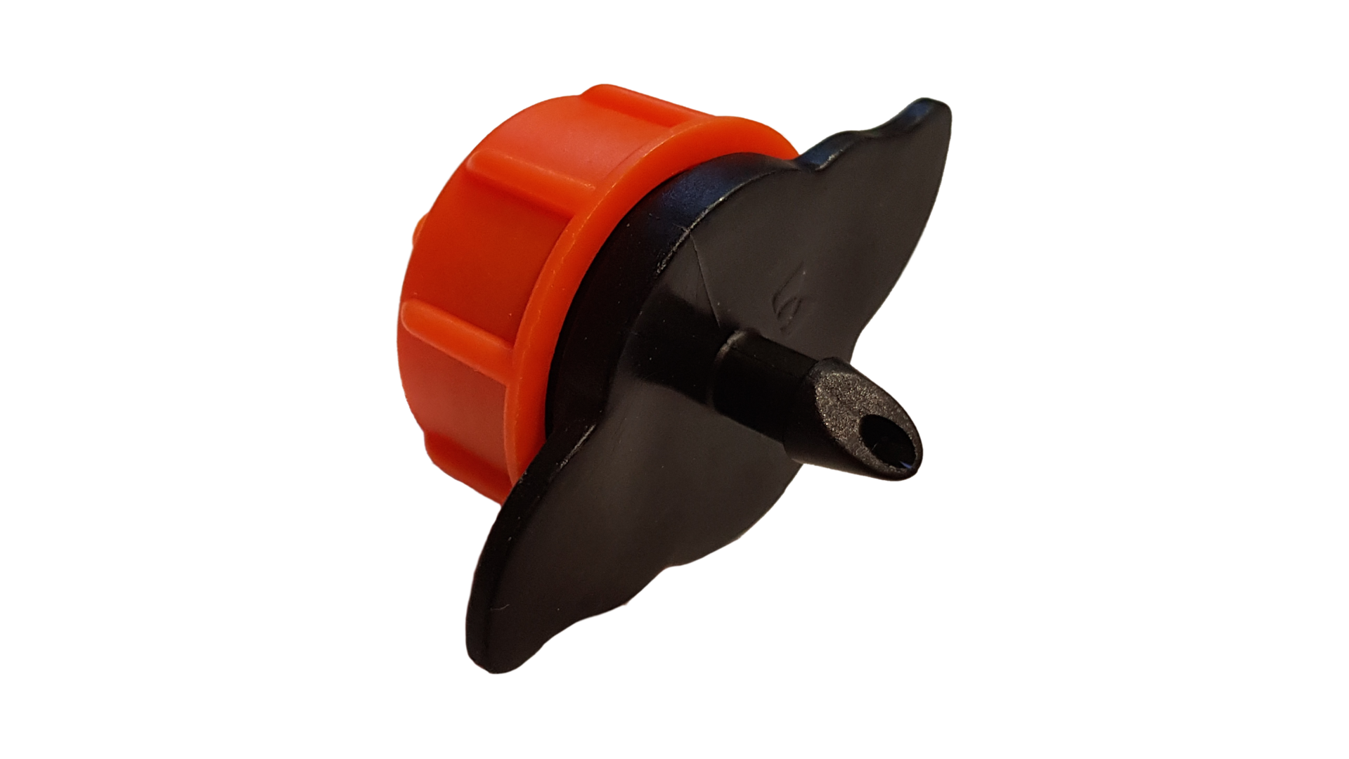 Turbo Dripper with orange cap and black underside filter disc