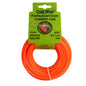 Orange square strimmer line, 2.7mm x 15m, trimmed line spool and label