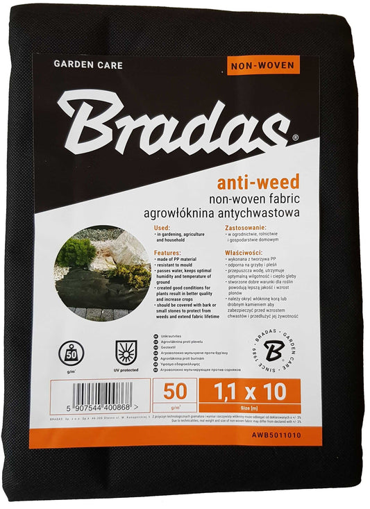 Anti-weed non-woven membrane, 50g, 1.1m x 10m, black packaging