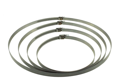 A2 Schlauchschelle 8–12 mm, Edelstahl-Spannband-Set mit Schraubgehäuse
