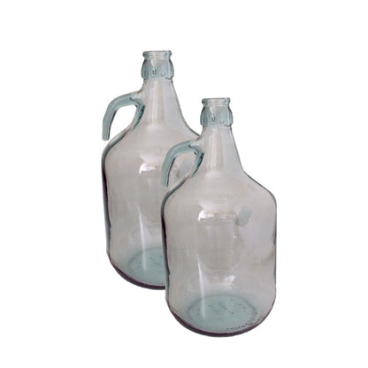 2er-Set 5L Glas-Demijohn, klar, zwei Flaschen mit seitlichem Griff