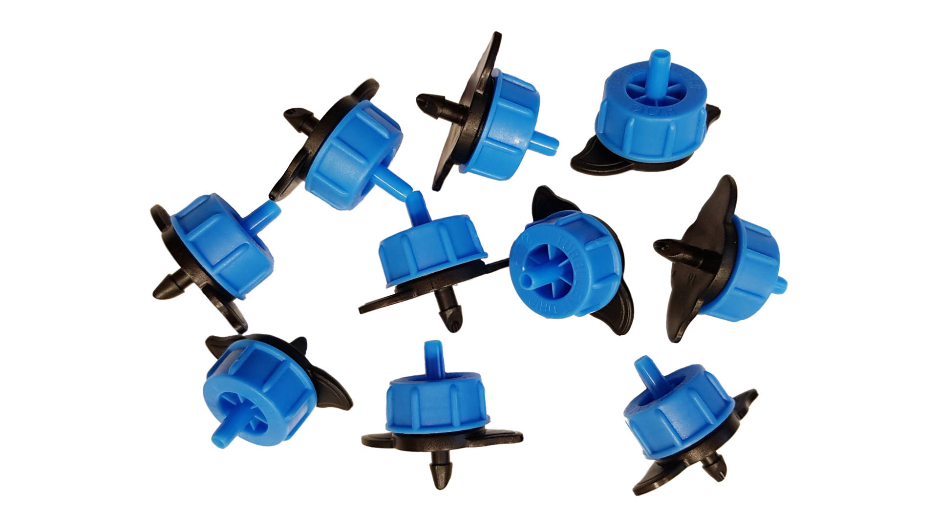 Single Turbo Dripper 2L/h non-pressure compensating emitter, blue top with brown base