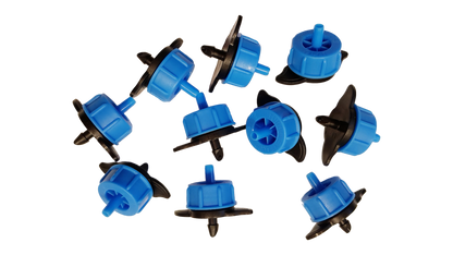 Single Turbo Dripper 2L/h non-pressure compensating emitter, blue top with brown base