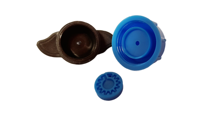 Turbo Dripper 2L/h non-pressure compensating: blue cap, brown insert, and blue screen