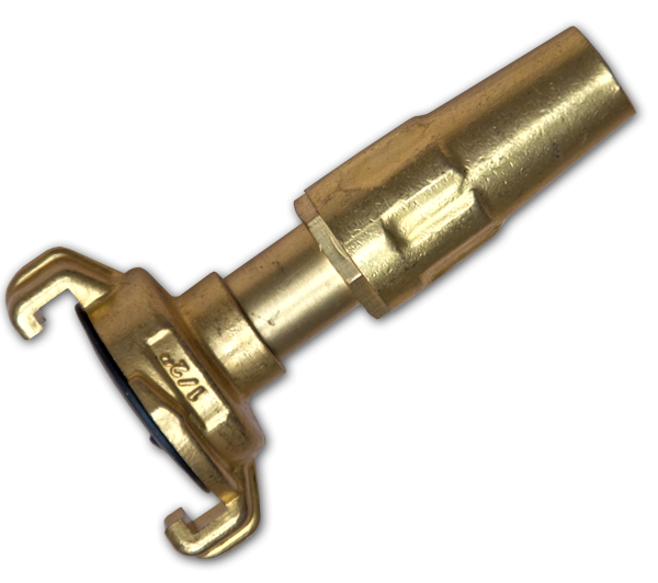 Brass claw lance 1/2" with spring clip and dark rubber insert