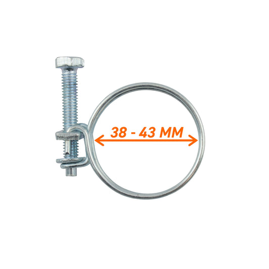 Doppel-Draht Schlauchschelle, verzinkt, 38–43 mm Spannbereich
