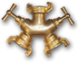 Brass 3-way claw connector with three bib tap outlets, gold finish, metal fittings