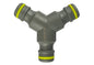 Three Way Connector Male lime grey three-way fitting with lime-yellow ends