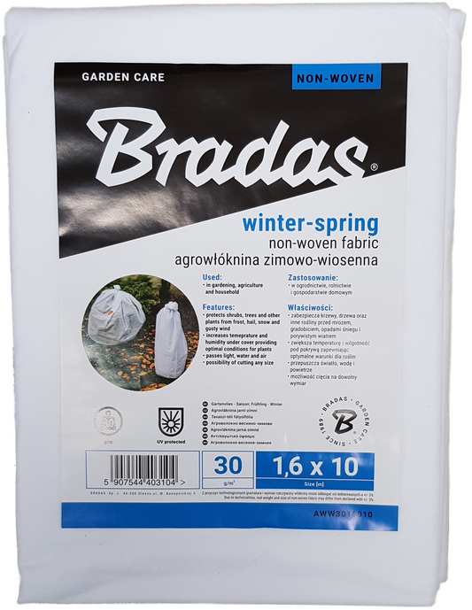 30g non-woven frost protect fleece, winter-spring, 1.6 x 10 m on-pack