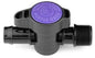 Antelco Purple Back® valve with 13 mm barb and 3/4" threaded end, gray body