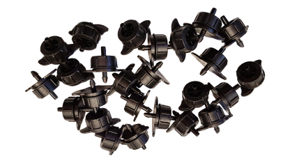 Set of black turbo drippers, non-pressure compensating heads