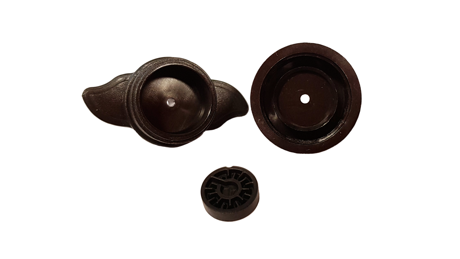 Turbo dripper components: black top caps and circular insert disc