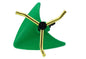 Green 3-arm revolving sprinkler with leaf base, brass arms and black rotating head