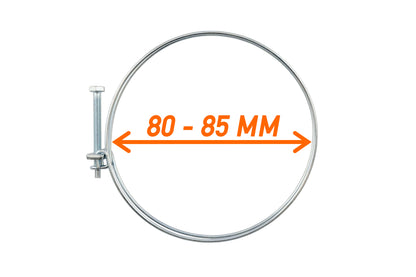 Double wire hose clamp, galvanised 80–85mm