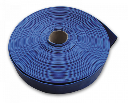 Blue lay flat 2" PVC hose coil roll with hollow inner core