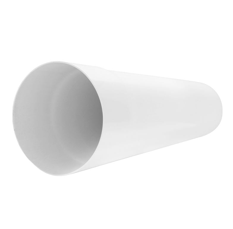100mm rigid PVC round vent duct pipe, 50cm long, white