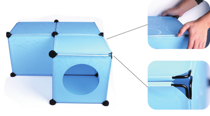 Kitty Cubby enclosure side, showing the half-snap ball connector fitting