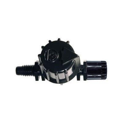 Antelco Vari-Jet 360° black cap unit, side view with threaded inlet and vent fins