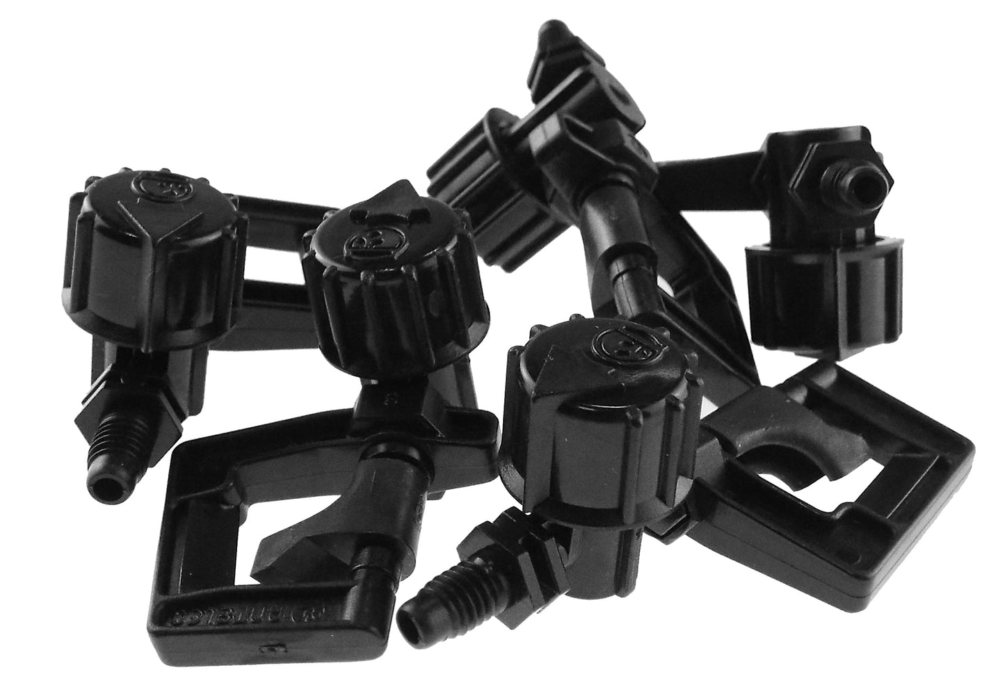 Black Vari-Rotor Spray 1.5mm rotor assemblies with spray caps and mounting arms