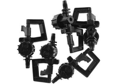 Set of black Vari-Rotor Spray 1.5mm bases showing multiple rotor heads and brackets