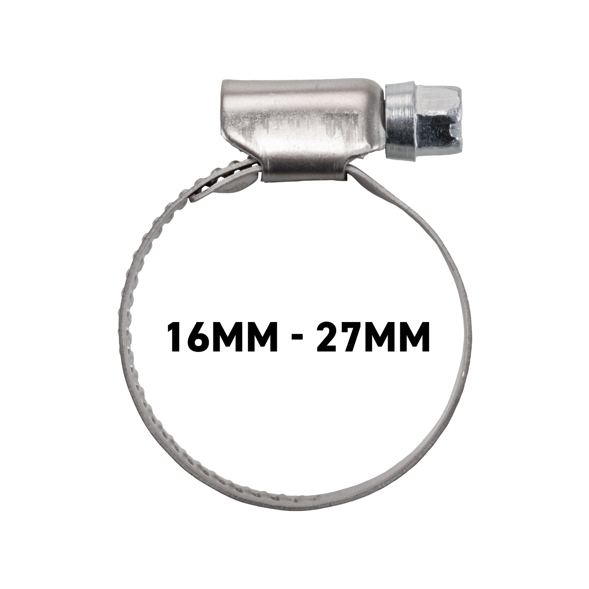 A2 Hose Clip 16–27mm with metal screw fitting and loop strap