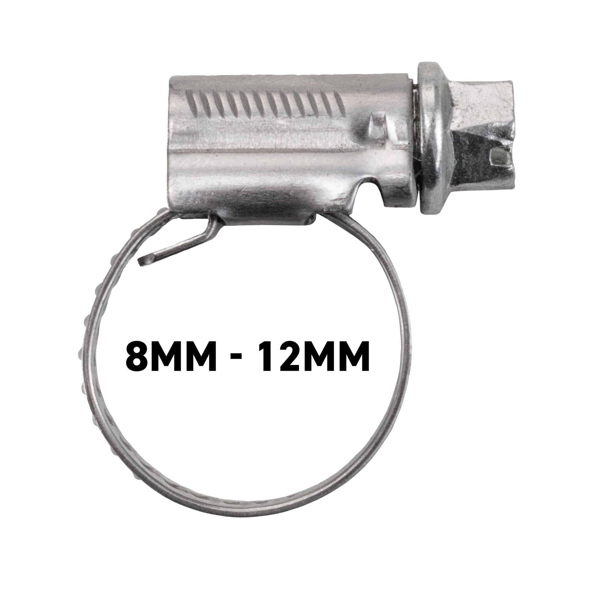 A2 hose clip with 8–12 mm marking on circular metal band