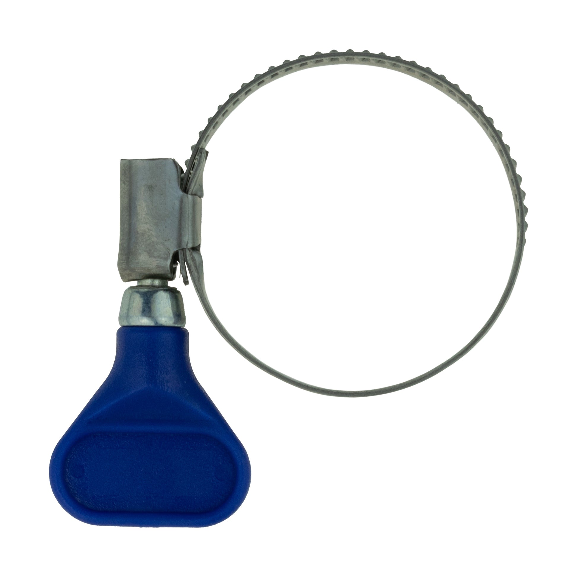 A2 Grip Hose Clip 16–27 mm, blue grip, metal clamp band
